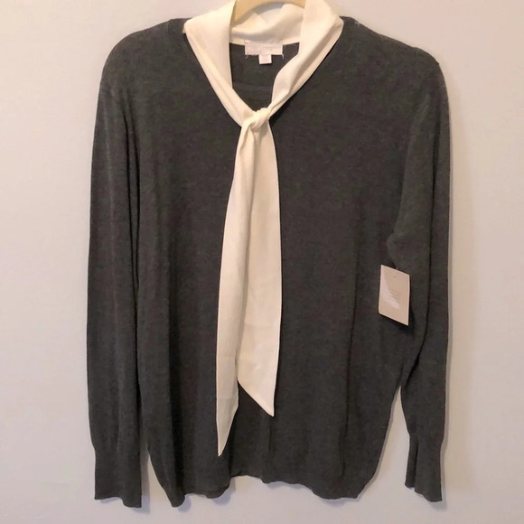 NWT 14th & Union Tie Scarf Crewneck Pullover Sweater Size XL - Picture 2 of 7